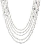 David Yurman Starburst Pearl Muli-row Necklace With Diamonds