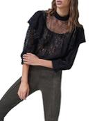 French Connection Inna Lace Ruffled Top