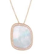 Roberto Coin 18k Rose Gold Mother-of-pearl & Diamond Pendant Necklace, 18