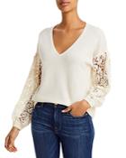 C By Bloomingdale's Cashmere Lace Sleeve Sweater - 100% Exclusive