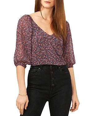 1.state Printed Puff Sleeve Top
