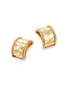 Bloomingdale's Polished Diamond-cut Wide Huggie Earrings In 14k Yellow Gold - 100% Exclusive