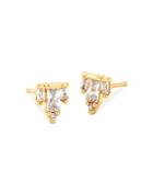 Kendra Scott Juliette Baguette Cubic Zirconia Stud Earrings In 14k Gold Plated