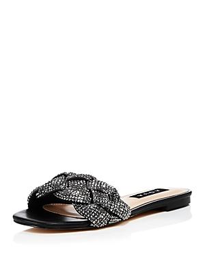 Aqua Women's Valey Braided Rhinestone Slide Sandals - 100% Exclusive