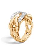 John Hardy 18k Gold Bamboo Ring With Diamonds