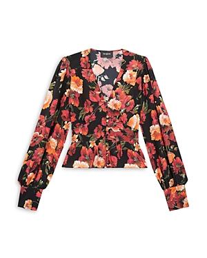 The Kooples Silk Floral Print Top