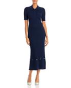Staud Cecily Cable Knit Midi Dress