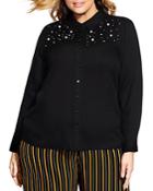 City Chic Plus Sweet Things Embellished Blouse