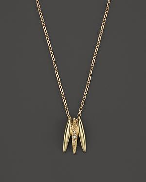 Mizuki 14k Yellow Gold Tri-icicle Diamond Necklace, 16