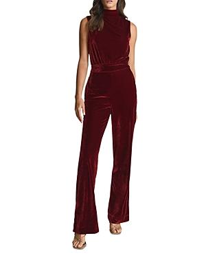 Reiss Diane Velvet Open Back Jumpsuit