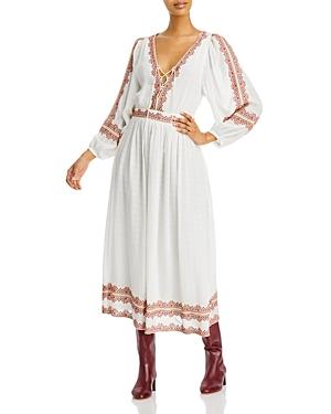 Vanessa Bruno Teroli Embroidered Midi Dressa