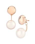 Bloomingdale's Cultured Freshwater Pearl Front-to-back Drop Earrings In 14k Rose Gold - 100% Exclusive