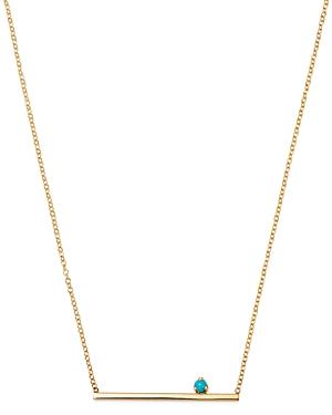 Zoe Chicco 14k Yellow Gold Turquoise & Bar Pendant Necklace, 16