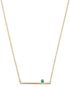 Zoe Chicco 14k Yellow Gold Turquoise & Bar Pendant Necklace, 16
