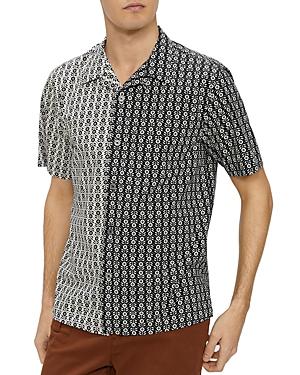 Ted Baker Half And Half Floral Print Camp Shirt