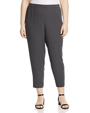 Eileen Fisher Plus Slouchy Silk Ankle Pants