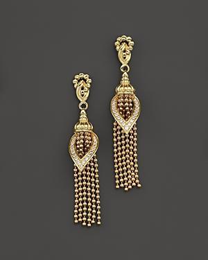 Lagos 18k Gold Flame Diamond Chain Dangle Earrings
