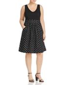City Chic Plus Simply Sweet Dotted Combo Dress