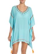 Surf Gypsy Embroidered Tassel Tunic Swim Cover-up