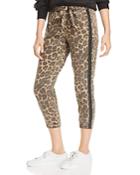 Pam & Gela Leopard Print Side-stripe Pants