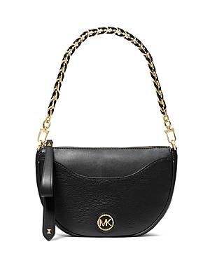 Michael Michael Kors Dover Half Moon Leather Shoulder Bag