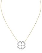 Gumuchian 18k White & Yellow Gold G Bouqitue Kelly Pave Diamond Clover Pendant Necklace, 16