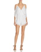 Lovers And Friends Malia Ruffled Cold Shoulder Romper