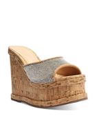 Schutz Women's Dalle Slip On Embellished Platform Wedge Sandals