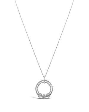 Hulchi Belluni 18k White Gold Tresore Diamond Large Ring Pendant Necklace, 18