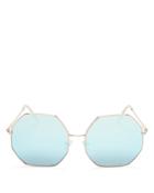 Quay Kiss & Tell Mirrored Octagon Sunglasses, 60mm