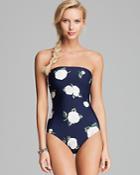 Juicy Couture Camellia Couture Bandeau Lace Up Maillot One Piece Swimsuit