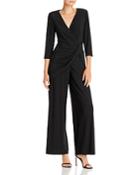 Adrianna Papell Wide-leg Draped Jersey Jumpsuit