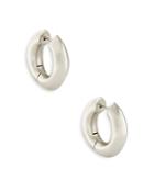 Kendra Scott Mikki Tubular Hoop Earrings In Rhodium Plated