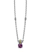 Lagos 18k Gold And Sterling Silver Prism Pendant Necklace With Amethyst, 16
