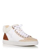 J/slides Women's Leslie Shearling Mid Top Sneakers