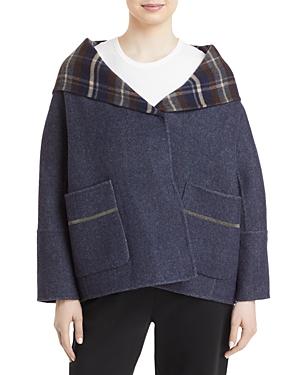 Fabiana Filippi Plaid Hood Oversized Coat