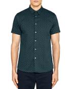 Ted Baker Franko Printed Textured Regular Fit Button-down Shirt