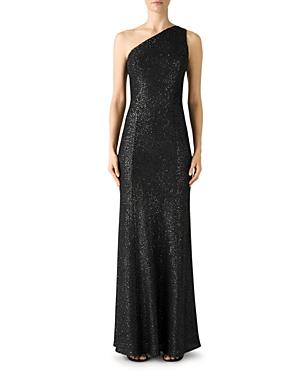 St. John Scattered Sequin One Shoulder Gown