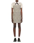 Sandro Rozeana Lace Trim Houndstooth Dress