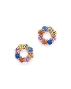 Bloomingdale's Multicolored Sapphire Open Circle Stud Earrings In 14k Rose Gold - 100% Exclusive