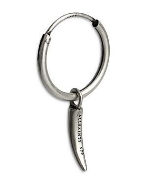 Allsaints Sterling Silver Horn Drop Hoop Earring