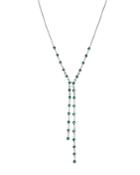 Bloomingdale's Emerald & Diamond Lariat Necklace In 14k White Gold, 18 - 100% Exclusive