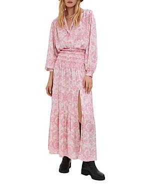 Maje Jifal Printed Chiffon Maxi Skirt