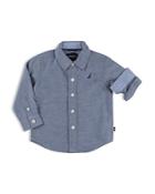 Nautica Boys' Long Sleeve Chambray Shirt - Sizes S-xl - Compare At $39.50