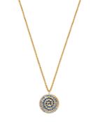 Shebee 14k Yellow Gold Multicolor Sapphire Spiral Pendant Necklace, 20