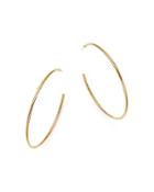 Moon & Meadow 14k Yellow Gold Three-quarter Diamond-cut Hoop Earrings