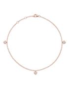 Bloomingdale's Diamond Heart Ankle Bracelet In 14k Rose Gold, 0.15 Ct. T.w. - 100% Exclusive