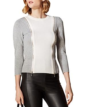 Karen Millen Color-block Double-zip Sweater