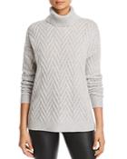 C By Bloomingdale's Herringbone Cashmere Turtleneck Sweater - 100% Exclusive