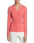 T Tahari Long-sleeve Ruched Top